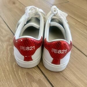White & Red Tennis Shoes